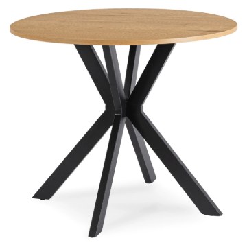 Mebel Elite Стол Lauren 90 см, дуб золотистый/чёрный, ME.LAUREN/D/CZ/S90 - Home Club