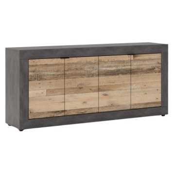 Mebel Elite Комод Blago 180 см, натуральный дуб/чёрный, W.LUNEA/MA/OSL/KOM4D - Home Club
