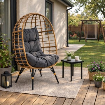 Mebel Elite Садовое кресло для отдыха Madison, серого цвета, ME.MADISON/CP/NAT/T/FW - Home Club