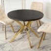 Mebel Elite Стол Lugo, раскладной, 90–190 см, черный/золотой, ME.LUGO/CZ/ZL/S - Home Club, изображение 2