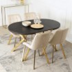 Mebel Elite Стол Lugo, раскладной, 90–190 см, черный/золотой, ME.LUGO/CZ/ZL/S - Home Club, изображение 4