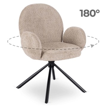 Mebel Elite Вращающееся кресло Musso, коричневое, с букле, ME.MUSSO/BR/CZ/TB/K - Home Club