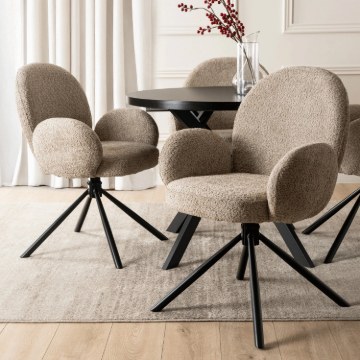 Mebel Elite Вращающееся кресло Musso, коричневое, с букле, ME.MUSSO/BR/CZ/TB/K - Home Club