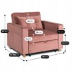 Mebel Elite Раскладной кресло Solor, розовый велюр, ME.SOLOR2/R/V/FW - Home Club, изображение 15