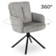 Mebel Elite Вращающееся кресло для гостиной June, серое, из вельвета, ME.JUNE/P/SZTR/K - Home Club