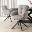 Mebel Elite Обертове крісло для вітальні June, сіре, з вельветової тканини, ME.JUNE/P/SZTR/K - Home Club, Зображення 2