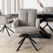 Mebel Elite Обертове крісло для вітальні June, сіре, з вельветової тканини, ME.JUNE/P/SZTR/K - Home Club, Зображення 3