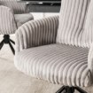 Mebel Elite Обертове крісло для вітальні June, сіре, з вельветової тканини, ME.JUNE/P/SZTR/K - Home Club, Зображення 4