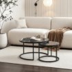 Mebel Elite Набор журнальных столиков Carrera Max, серый/чёрный, ME.CARRERAMAX/P/CZ/SZKL/L - Home Club, изображение 2
