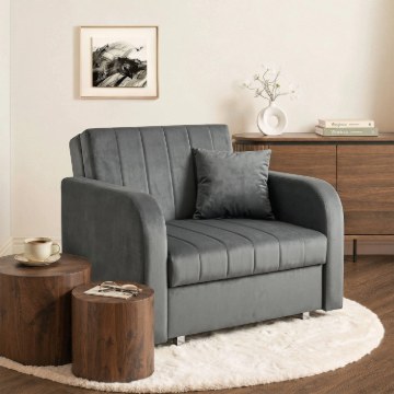 Mebel Elite Набор из 2 одноместных кресел-кроватей Vero серого цвета, PPHUE.BASIA1/PAROS6/Z2/FW - Home Club