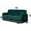 Mebel Elite Раскладной диван Porto, зелёный, велюровый, PPHUE.PIEER/KRONOS19/WER - Home Club, изображение 5