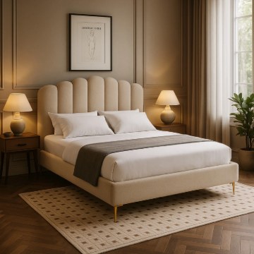 Mebel Elite Кровать 160x200 Gemini, бежевая, ME.GEMINI/160/BZ/T/LOZ - Home Club