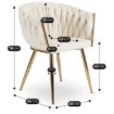 Mebel Elite Стілець Capi кремового кольору, плетений з тканини «букле», ME.CAPI/KR/ZL/TB/K - Home Club, Зображення 6