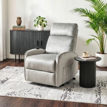 Mebel Elite Кресло Colton с электроприводом и функцией помощи при вставании, серый велюр, ME.COLTON/P/V/FW - Home Club