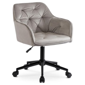 Mebel Elite Вращающееся кресло Konor, серый/чёрный, велюр, ME.KONOR/P/CZ/V/FO - Home Club