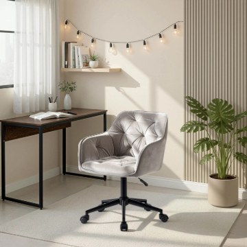 Mebel Elite Вращающееся кресло Konor, серый/чёрный, велюр, ME.KONOR/P/CZ/V/FO - Home Club