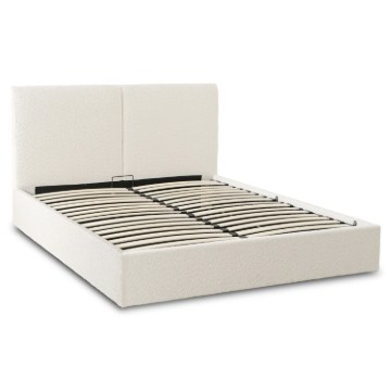 Mebel Elite Ліжко 160x200 Marsylia з ящиком для речей, кремове, з тканини букле, ME.MARSYLIA/160/KR/TB/LOZZPOJ - Home Club