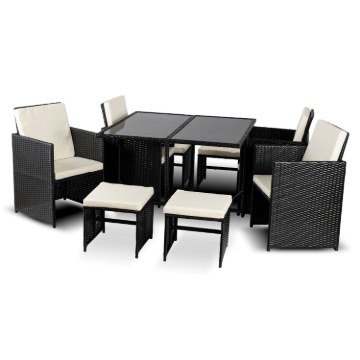 Mebel Elite Набор садовой мебели Bonito, черный/кремовый, ME.BONITO/CZ/RT/OGR/ZES - Home Club