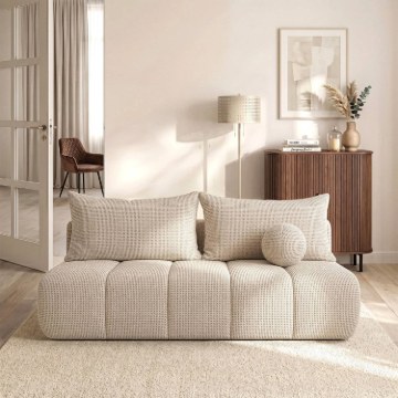 Mebel Elite Раскладной диван Saria кремового цвета из шенила, COM.CLOUD/FLOW3/SOF - Home Club