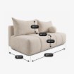Mebel Elite Раскладной диван Saria кремового цвета из шенила, COM.CLOUD/FLOW3/SOF - Home Club, изображение 8