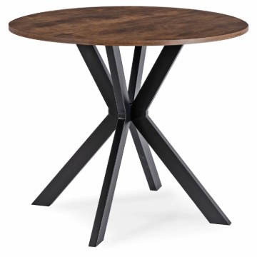 Mebel Elite Стол Lauren 90 см, дуб рустикальный/чёрный, ME.LAUREN/RU/CZ/S90 - Home Club