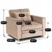 Mebel Elite Раскладной кресло Solor, бежевый велюр, ME.SOLOR2/BZ/V/FW - Home Club, изображение 16