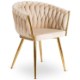 Mebel Elite Стілець Capi кремового кольору, плетений, велюровий, ME.CAPI/KR/ZL/V/K - Home Club