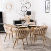 Mebel Elite Стул Capi кремового цвета, плетеный, велюровый, ME.CAPI/KR/ZL/V/K - Home Club, изображение 3