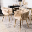 Mebel Elite Стул Capi кремового цвета, плетеный, велюровый, ME.CAPI/KR/ZL/V/K - Home Club, изображение 4