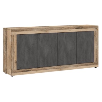 Mebel Elite Комод Blago 180 см, черный/необработанный дуб, W.LUNEA/OSL/MA/KOM4D - Home Club