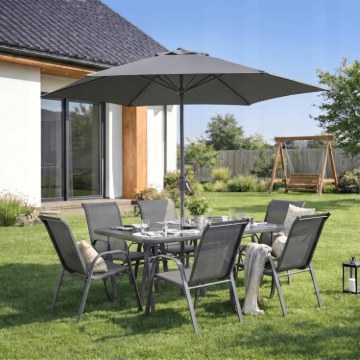 Mebel Elite Комплект садових меблів Nebraska, сірий, ME.NEBRASKA/P/T/OGR/ZES - Home Club