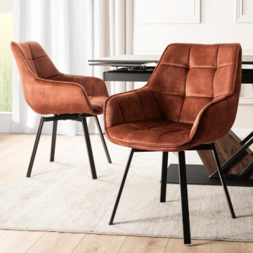 Mebel Elite Вращающееся кресло Luna красного цвета из велюра, ME.LUNA/RD/V/K - Home Club