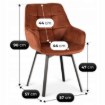 Mebel Elite Обертове крісло Luna рудого кольору з велюру, ME.LUNA/RD/V/K - Home Club, Зображення 10