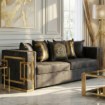 Mebel Elite Диван Pallazo 3S, трёхместный, чёрно-золотой, ME.PALLAZO3S/CZ/ZL/V/SOF - Home Club, изображение 2