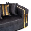 Mebel Elite Диван Pallazo 3S, трёхместный, чёрно-золотой, ME.PALLAZO3S/CZ/ZL/V/SOF - Home Club, изображение 6