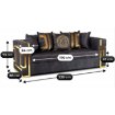 Mebel Elite Диван Pallazo 3S, трёхместный, чёрно-золотой, ME.PALLAZO3S/CZ/ZL/V/SOF - Home Club, изображение 10