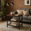 Mebel Elite Кофейный столик Carter 60 см, дуб в стиле рустик/чёрный, ME.CARTER/DRU/CZ/REG - Home Club, изображение 2