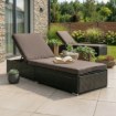 Mebel Elite Садовое кресло Largo, чёрный/коричневый, из технороттанга, ME.LARGO/CZ/RT/OGR/LEZ - Home Club, изображение 2