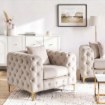 Mebel Elite Кресло Sorrento 1S кремового цвета из велюра, ME.SORRENTO1S/KR/V/FW - Home Club, изображение 2