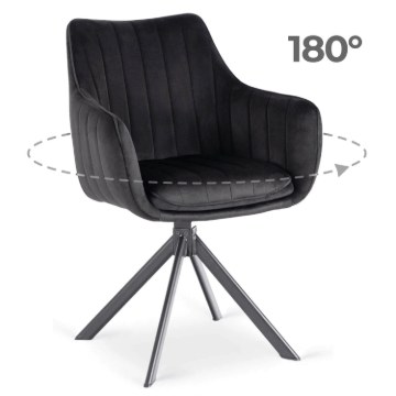 Mebel Elite Вращающееся кресло Mumbai, чёрное, велюровое, ME.MUMBAI/CZ/V/K - Home Club