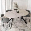 Mebel Elite Стіл Lukas, розкладний, 100–250 см, кашмір/чорний, ME.LUKAS/KASZ/CZ/S - Home Club, Зображення 3