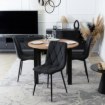 Mebel Elite Комплект: стіл Harry 102–142 см, дуб Craft/чорний, та 4 стільці Robin 2, чорні, W.HARRY/DC/CZ/S/ROBIN2/CZ/T/Z4/K - Home Club