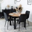 Mebel Elite Комплект: стіл Harry 102–142 см, дуб Craft/чорний, та 4 стільці Robin 2, чорні, W.HARRY/DC/CZ/S/ROBIN2/CZ/T/Z4/K - Home Club, Зображення 2