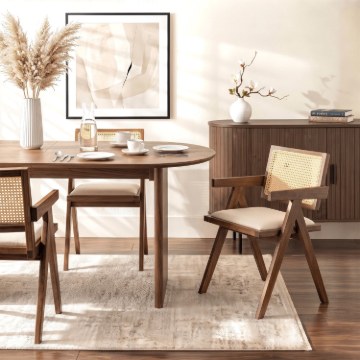 Mebel Elite Стілець Madera 2, горіх/бежевий, ажурний, ME.MADERA2/BZ/T/O/DK/K - Home Club