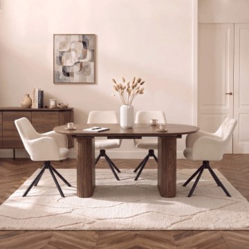 Mebel Elite Раздвижной стол Oval, 180–220 см, орех, ME.OVAL/O/S - Home Club