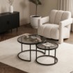 Mebel Elite Набор журнальных столиков Carrera, серый/чёрный, ME.CARRERA/P/CZ/SZKL/L - Home Club, изображение 2
