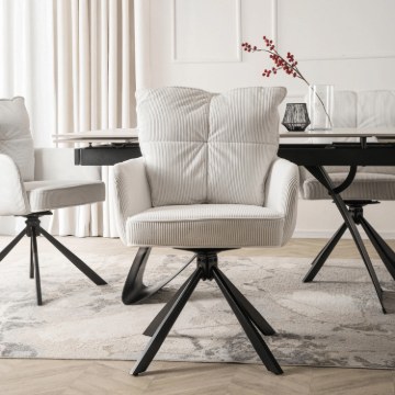 Mebel Elite Вращающееся кресло City кремового цвета из вельвета, ME.CITY/KR/SZTR/K - Home Club