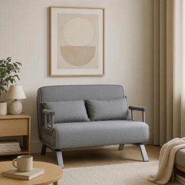 Mebel Elite Двомісне розкладне крісло Bart 2, сіре, ME.BART2/P/T/FW - Home Club