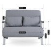 Mebel Elite Двухместное раскладное кресло Bart 2, серого цвета, ME.BART2/P/T/FW - Home Club, изображение 11