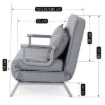 Mebel Elite Двухместное раскладное кресло Bart 2, серого цвета, ME.BART2/P/T/FW - Home Club, изображение 12